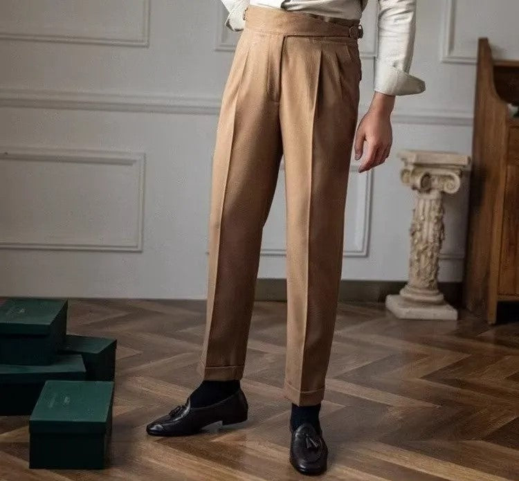 Pantalones Retro de Talle Alto para Hombre