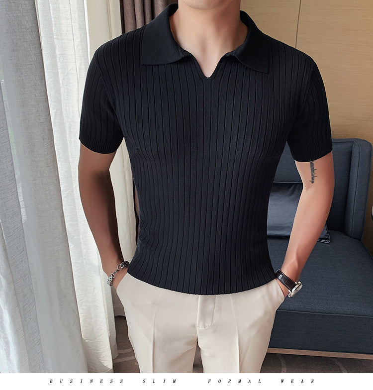 Camiseta Polo de Punto de Cuello Slim Fit para Hombre