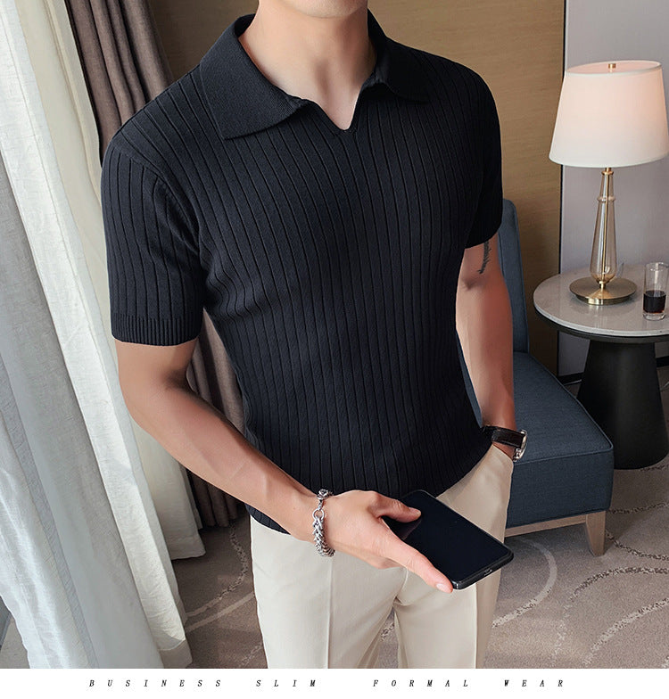 Camiseta Polo de Punto de Cuello Slim Fit para Hombre