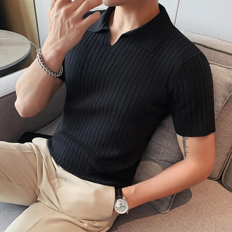Camiseta Polo de Punto de Cuello Slim Fit para Hombre