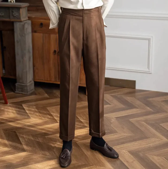 Pantalones Retro de Talle Alto para Hombre