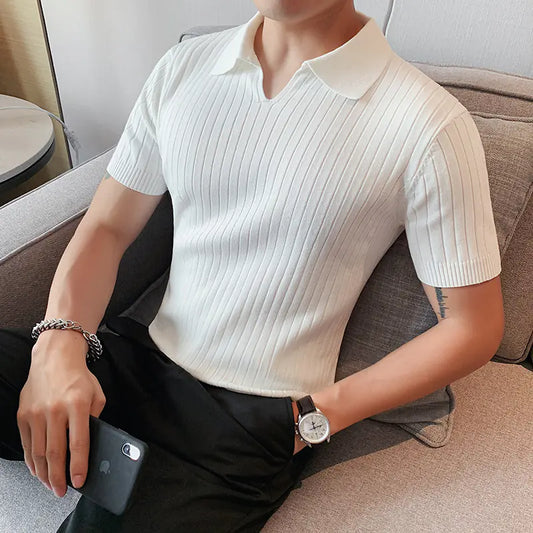 Camiseta Polo de Punto de Cuello  Slim Fit para Hombre