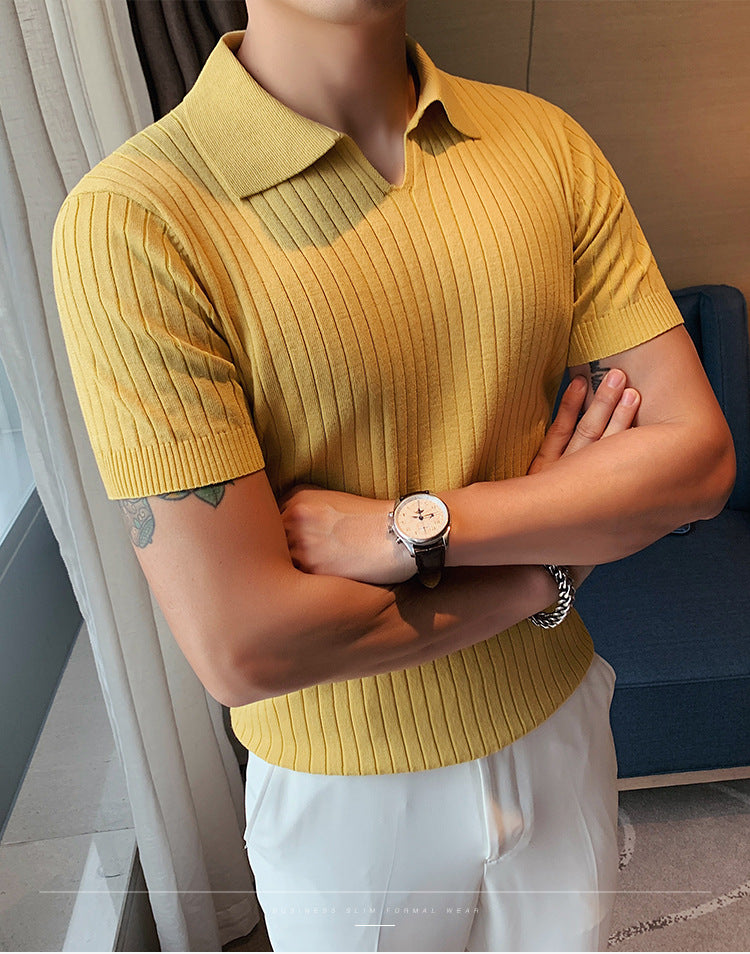 Camiseta Polo de Punto de Cuello  Slim Fit para Hombre