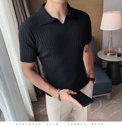 Camiseta Polo de Punto de Cuello  Slim Fit para Hombre