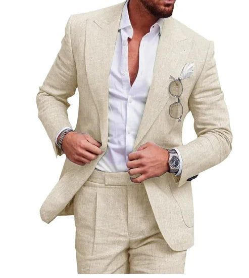 Trajes de Lino para Hombre - Nuevo Talla Grande